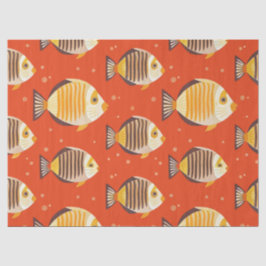 Papier Mousseline Motif de poissons tropicaux mignons 