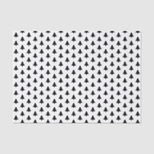 Papier Mousseline Motif de police d'image d'arbre Noël noir/blanc