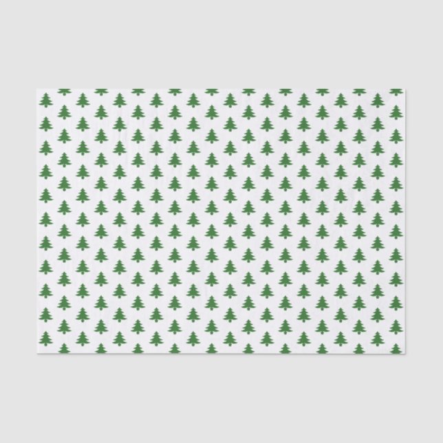 Papier Mousseline Motif de police d'image d'arbre Noël vert/blanc (Recto)