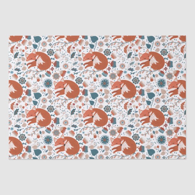 Papier Mousseline Motif de renard nordique (Recto)