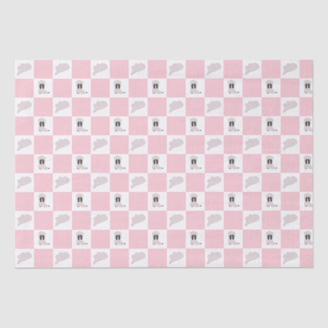 Papier Mousseline Motif de rodéo rose moderne À damiers fille (Recto)