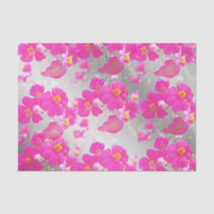 Papier Mousseline motif de roses, fleurs sur fond brillant