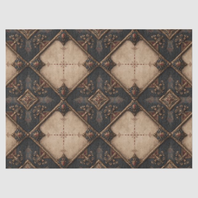 Papier Mousseline Motif de sculpture sur bois gothique (4) (Recto)