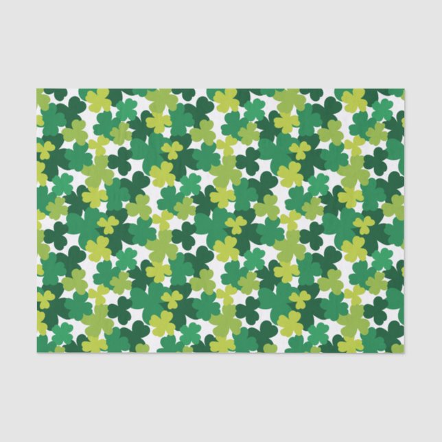 Papier Mousseline Motif de shamrock du jour de St Patrick (Recto)