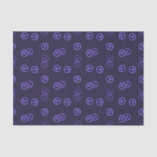 Papier Mousseline Motif de signaux de paix violet aléatoire (Recto)