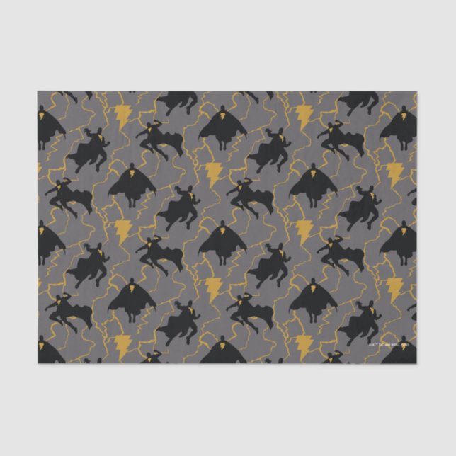 Papier Mousseline Motif de silhouette Black Adam Lightning (Recto)