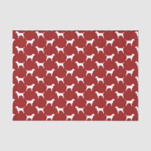 Papier Mousseline Motif de silhouettes de Border Terrier Rouge