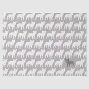 Papier Mousseline Motif de silhouettes de bouledogue français
