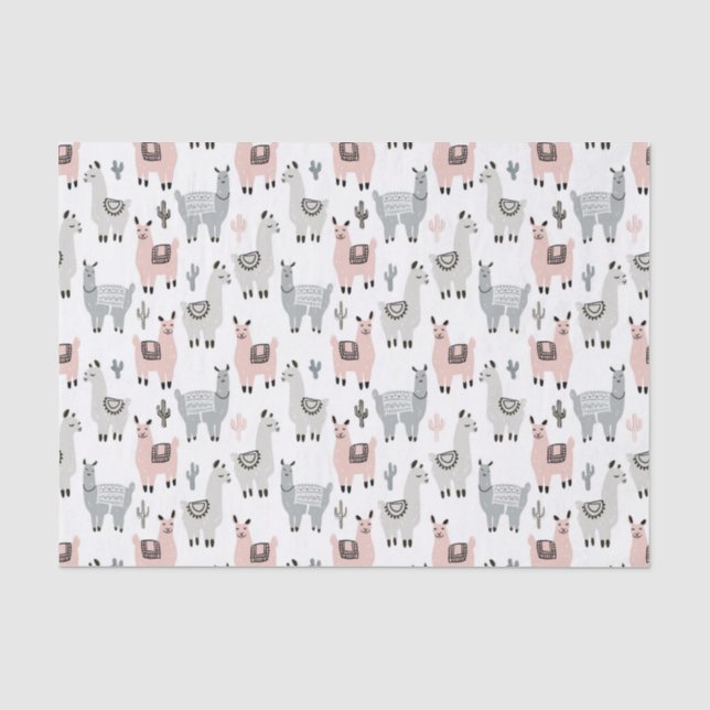Papier Mousseline Motif de sourire de lamas (Recto)