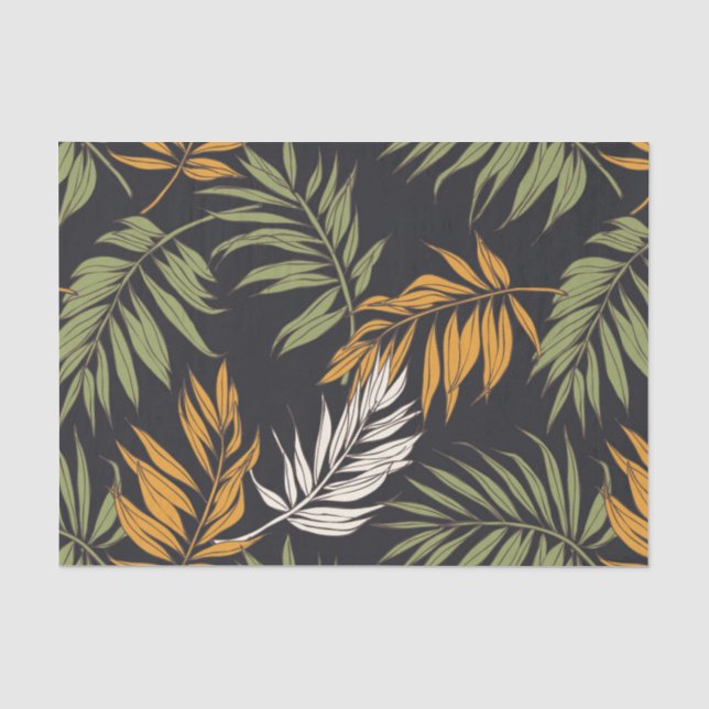 Papier Mousseline Motif de style d'automne de Fonds de paume (Recto)