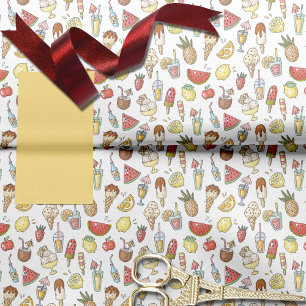 Papier Mousseline Motif de sucreries tropicales d'été