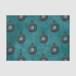 Papier Mousseline Motif de surveillance Vintage turquoise et noire