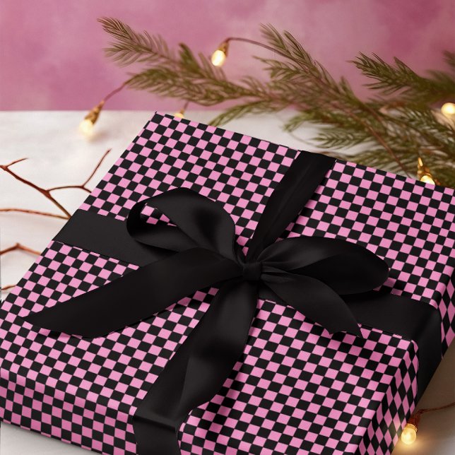 Papier Mousseline Motif de tableau de bord noir et rose (Awesome tissue paper comes in 10 lb & 18 lb thickness - use for gift wrapping or decoupage!)