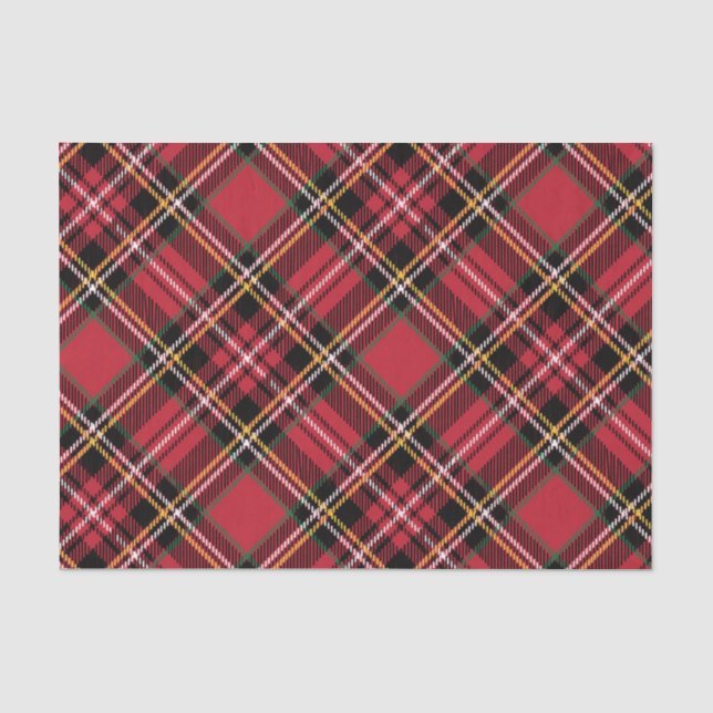 Papier Mousseline Motif de tartan de Noël (Recto)