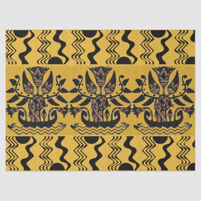 Papier Mousseline Motif de tatouage ethnique tribal (Recto)