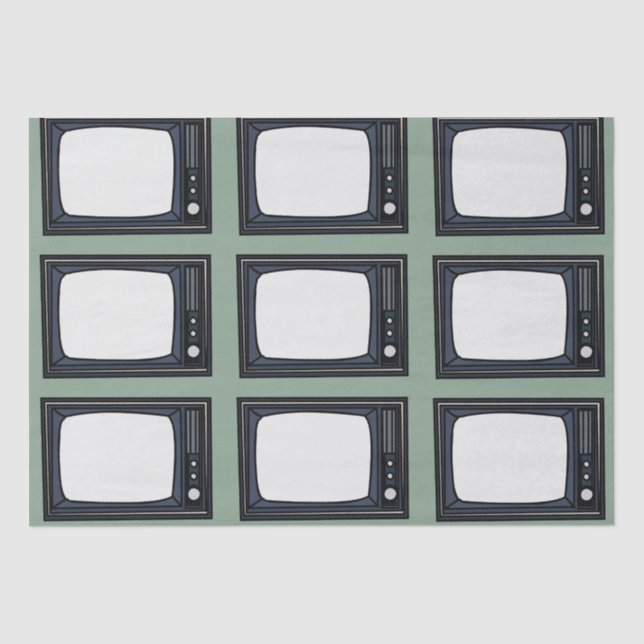 Papier Mousseline Motif de télévision classique rétro (Recto)