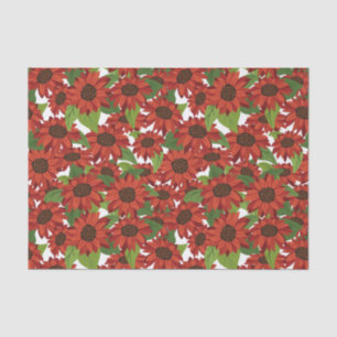 Papier Mousseline Motif de tournesol rouge