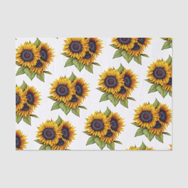 Papier Mousseline Motif de tournesols (Recto)