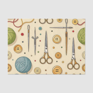 Papier Mousseline Motif de tricot crochet outils de couture