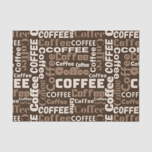 Papier Mousseline Motif de typographie de café vintage (1)