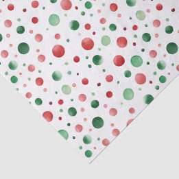 Papier Mousseline Motif de vacances à pois rouges et verts