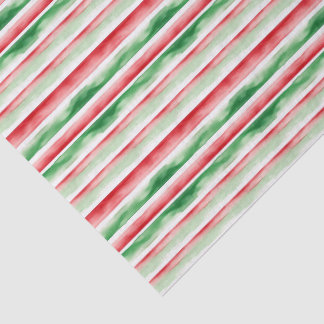 Papier Mousseline Motif de vacances à rayures rouges et vertes