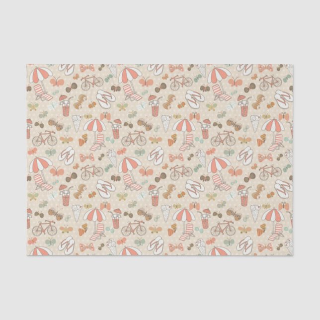 Papier Mousseline Motif de vacances d'été (Recto)