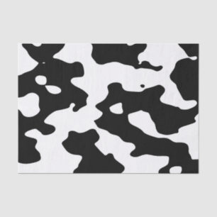Papier Mousseline Motif de vache noir et blanc