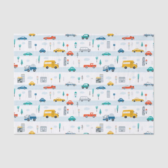 Papier Mousseline Motif de véhicule routier migre (Recto)