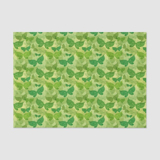 Papier Mousseline Motif de vert de ressort (Recto)
