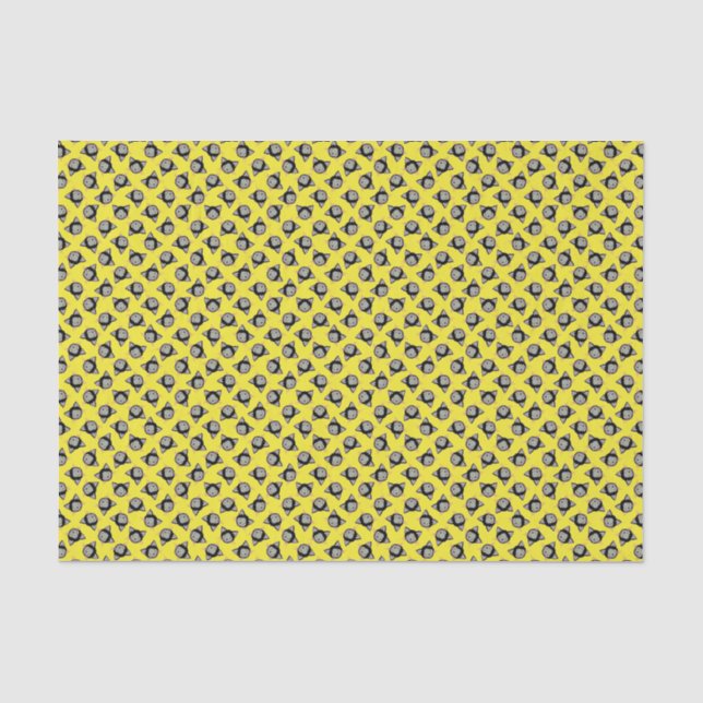 Papier Mousseline Motif de visage de chat noir Halloween (Recto)