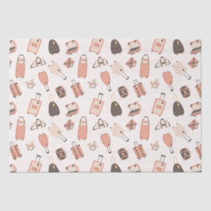 Papier Mousseline Motif de voyage de valise rose et Brown