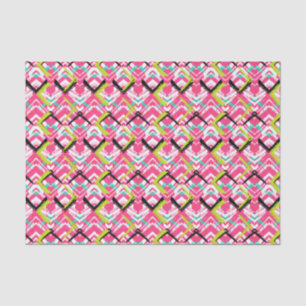 Papier Mousseline Motif de zigzag rose tiré par la main