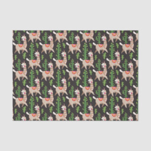 Papier Mousseline Motif décoré mignon de lamas
