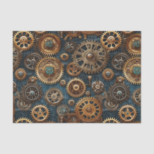 Papier Mousseline Motif d'engrenages Steampunk