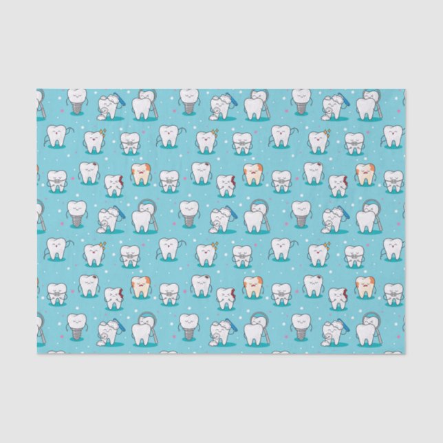 Papier Mousseline Motif dentaire mignon (Recto)