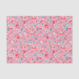 Papier Mousseline Motif dentaire rose