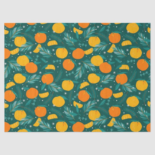 Papier Mousseline Motif des agrumes de Noël (Recto)