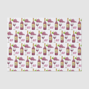 Papier Mousseline Motif des amateurs de vin rouge 60e anniversaire