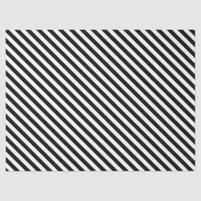 Papier Mousseline Motif des bandes noires et blanches étroites (Recto)