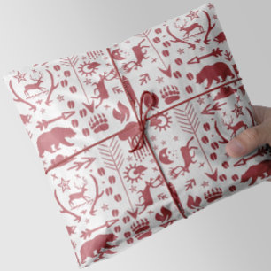 Papier Mousseline Motif des cerfs et des nuages des flèches rouges
