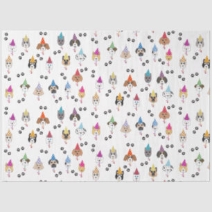 Papier Mousseline Motif des chiens de fête d'anniversaire