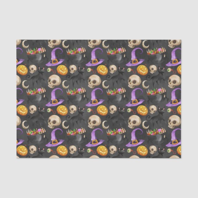 Papier Mousseline Motif des choses d'Halloween (Recto)