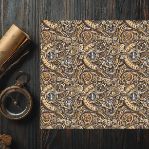 Papier Mousseline Motif des engrenages Surreal Steampunk