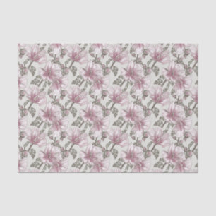 Papier Mousseline Motif des fleurs d'hibiscus roses rousses
