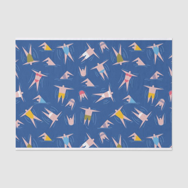 Papier Mousseline Motif des gens de natation (Recto)