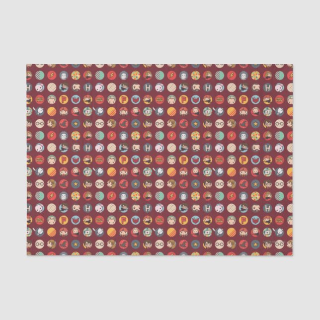 Papier Mousseline Motif des icônes de dessin Harry Potter (Recto)