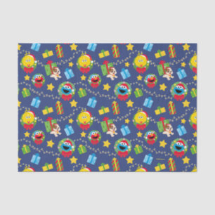Papier Mousseline Motif des lumières de Noël de la rue Sésame