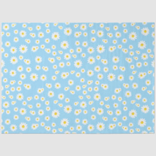 Papier Mousseline Motif des marguerites de printemps de Boho bleu