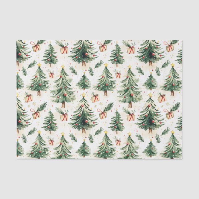 Papier Mousseline Motif des pins de Noël (Recto)